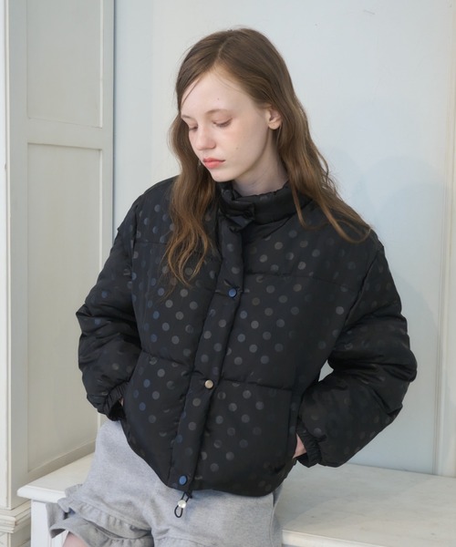 Birthday room(バースデイルーム)の「ドット中綿ジャケット/Jacket with a bold dot pattern(ダウンジャケット/コート・レディース・ライトブルー/ホワイト/ブラック・FREE)」の15枚目の写真