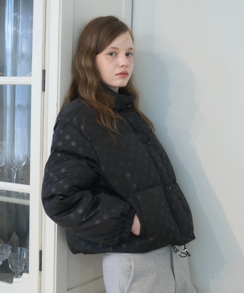 Birthday room(バースデイルーム)の「ドット中綿ジャケット/Jacket with a bold dot pattern(ダウンジャケット/コート・レディース・ライトブルー/ホワイト/ブラック・FREE)」の17枚目の写真