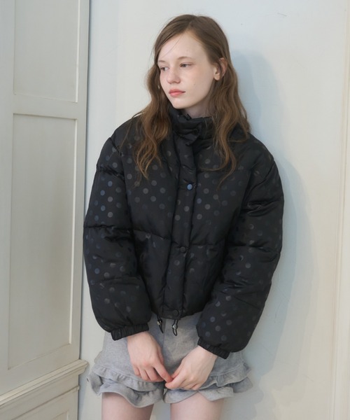 Birthday room(バースデイルーム)の「ドット中綿ジャケット/Jacket with a bold dot pattern(ダウンジャケット/コート・レディース・ライトブルー/ホワイト/ブラック・FREE)」の19枚目の写真