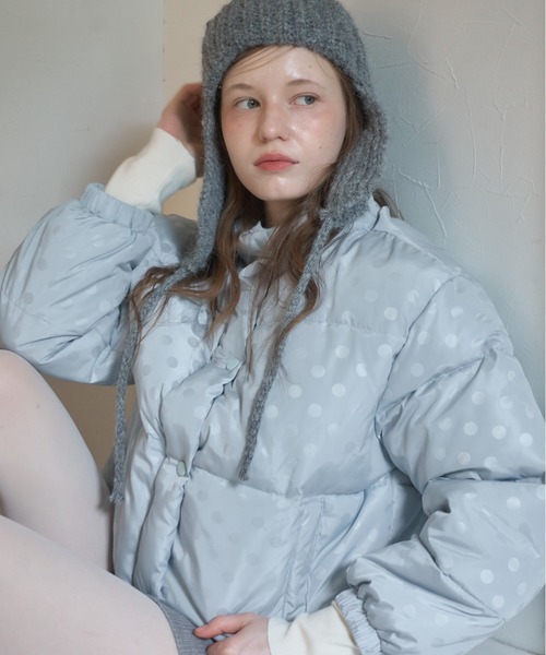 Birthday room(バースデイルーム)の「ドット中綿ジャケット/Jacket with a bold dot pattern(ダウンジャケット/コート・レディース・ライトブルー/ホワイト/ブラック・FREE)」の20枚目の写真