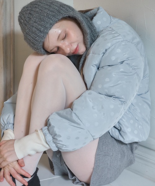 Birthday room(バースデイルーム)の「ドット中綿ジャケット/Jacket with a bold dot pattern(ダウンジャケット/コート・レディース・ライトブルー/ホワイト/ブラック・FREE)」の21枚目の写真