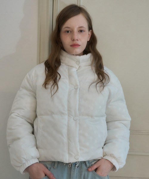 Birthday room(バースデイルーム)の「ドット中綿ジャケット/Jacket with a bold dot pattern(ダウンジャケット/コート・レディース・ライトブルー/ホワイト/ブラック・FREE)」の7枚目の写真