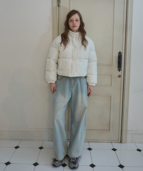 Birthday room(バースデイルーム)の「ドット中綿ジャケット/Jacket with a bold dot pattern(ダウンジャケット/コート・レディース・ライトブルー/ホワイト/ブラック・FREE)」の11枚目の写真