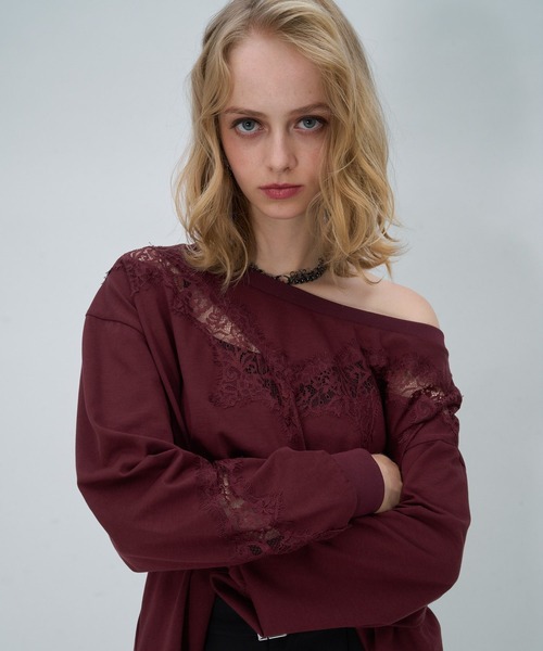 HARE(ハレ)の「2wayレースキリカエBIGTシャツ(HARE)(Tシャツ/カットソー・レディース・ブラック・FREE)」の12枚目の写真