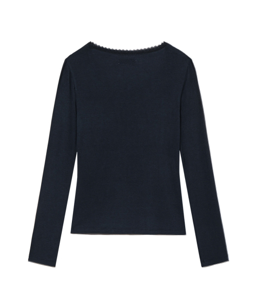 DEINET(ダイニット)の「LOVE IS THE LACE LONG SLEEVE IN NAVY(Tシャツ/カットソー・レディース・その他・FREE)」の2枚目の写真