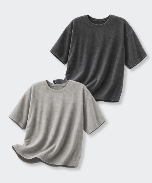 AFRESH(アフレッシュ)の「ウォッシュドPIGMENTルーズフィットショートスリーブ_2color(Tシャツ/カットソー・メンズ・グレー/チャコールグレー・XX-LARGE/MEDIUM/LARGE/X-LARGE)」の5枚目の写真