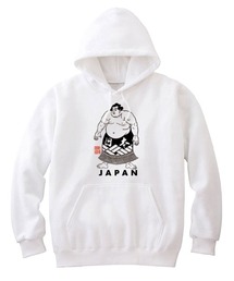 NIPOP(ニポップ) プルパーカー スウェット 裏毛 力士 相撲 和 イラスト プリント インバウンド お土産 トップス レディース ユニセックス