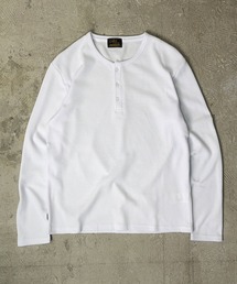 9A1 【STANDARD FIT】Waffle Henley Long Sleeve T-Shirt