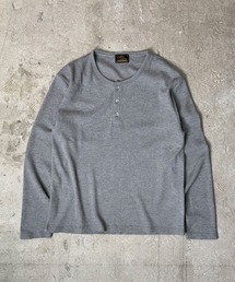 9A1 【STANDARD FIT】Waffle Henley Long Sleeve T-Shirt