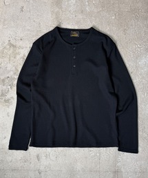 9A1 【STANDARD FIT】Waffle Henley Long Sleeve T-Shirt