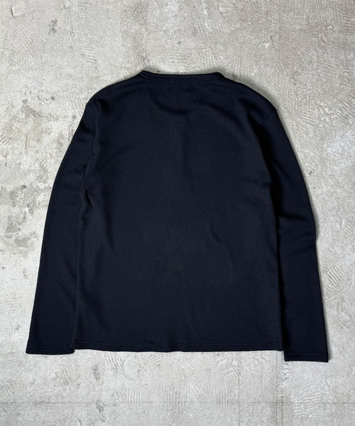 Coffee & Cigarettes(コーヒーアンドシガレッツ)の「9A1 【STANDARD FIT】Waffle Henley Long Sleeve T-Shirt(Tシャツ/カットソー・メンズ・ブラック/ホワイト/ヘザーグレー・M/L/XL)」の9枚目の写真