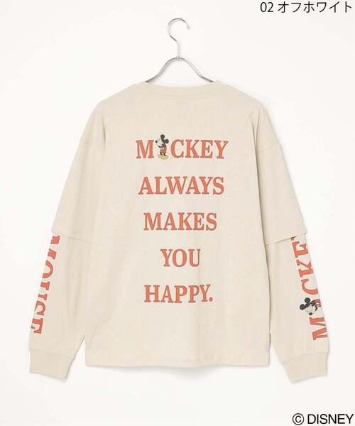 VENCEEXCHANGE（ヴァンスエクスチェンジ）の「Disney ディズニー ミッキーマウスデザイン 袖レイヤードロンＴ（Tシャツ/カットソー・メンズ・アイボリー/ダークグレー/ブラック/オフホワイト・M/L）」の13枚目の写真
