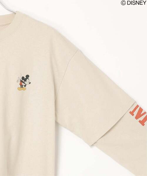 VENCEEXCHANGE（ヴァンスエクスチェンジ）の「Disney ディズニー ミッキーマウスデザイン 袖レイヤードロンＴ（Tシャツ/カットソー・メンズ・アイボリー/ダークグレー/ブラック/オフホワイト・M/L）」の14枚目の写真