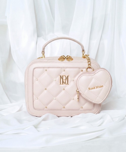 Rose Muse(ロゼミューズ)の「RM point vanity bag with heart pouch(ショルダーバッグ・レディース・ピンク/ブラック/アイボリー・FREE)」の3枚目の写真