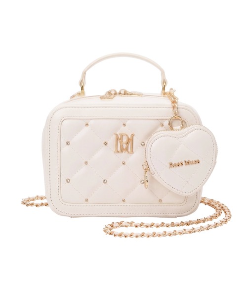 Rose Muse(ロゼミューズ)の「RM point vanity bag with heart pouch(ショルダーバッグ・レディース・ピンク/ブラック/アイボリー・FREE)」の11枚目の写真