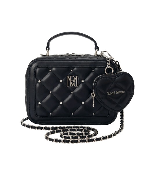 Rose Muse(ロゼミューズ)の「RM point vanity bag with heart pouch(ショルダーバッグ・レディース・ピンク/ブラック/アイボリー・FREE)」の6枚目の写真