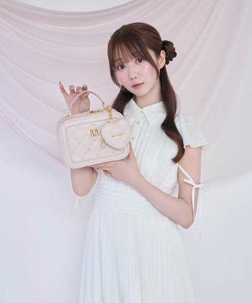 Rose Muse(ロゼミューズ)の「RM point vanity bag with heart pouch(ショルダーバッグ・レディース・ピンク/ブラック/アイボリー・FREE)」の7枚目の写真