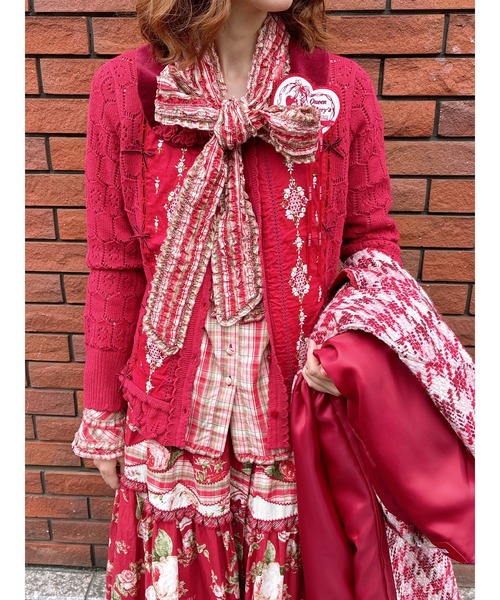 PINK HOUSE（ピンクハウス）の「リボンタイ付きオリジナルチェックブラウス（シャツ/ブラウス・レディース・ブルー/パープル/レッド/ブラック・フリー）」の8枚目の写真