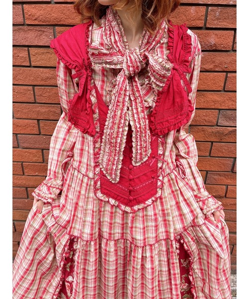PINK HOUSE（ピンクハウス）の「リボンタイ付きオリジナルチェックブラウス（シャツ/ブラウス・レディース・ブルー/パープル/レッド/ブラック・フリー）」の12枚目の写真