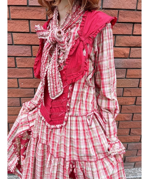PINK HOUSE（ピンクハウス）の「リボンタイ付きオリジナルチェックブラウス（シャツ/ブラウス・レディース・ブルー/パープル/レッド/ブラック・フリー）」の13枚目の写真