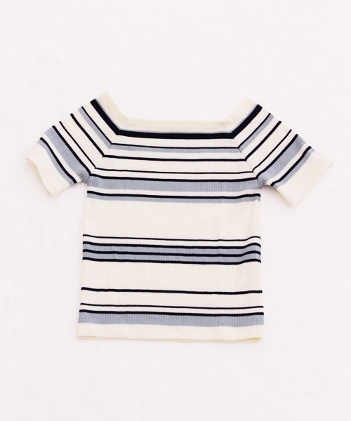 Chico（チコ）の「レース・ボーダー半袖プルオーバー（Tシャツ/カットソー・レディース・アイボリー/ホワイト系その他/ピンク系その他・FREE）」の17枚目の写真