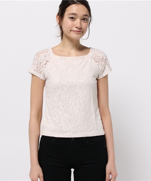 Chico（チコ）の「レース・ボーダー半袖プルオーバー（Tシャツ/カットソー・レディース・アイボリー/ホワイト系その他/ピンク系その他・FREE）」の11枚目の写真