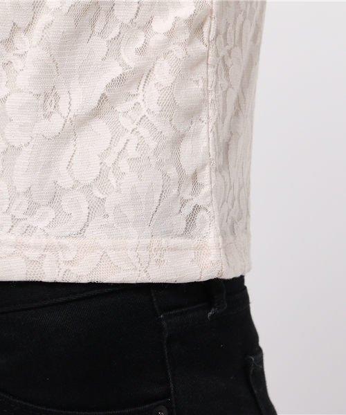 Chico（チコ）の「レース・ボーダー半袖プルオーバー（Tシャツ/カットソー・レディース・アイボリー/ホワイト系その他/ピンク系その他・FREE）」の9枚目の写真