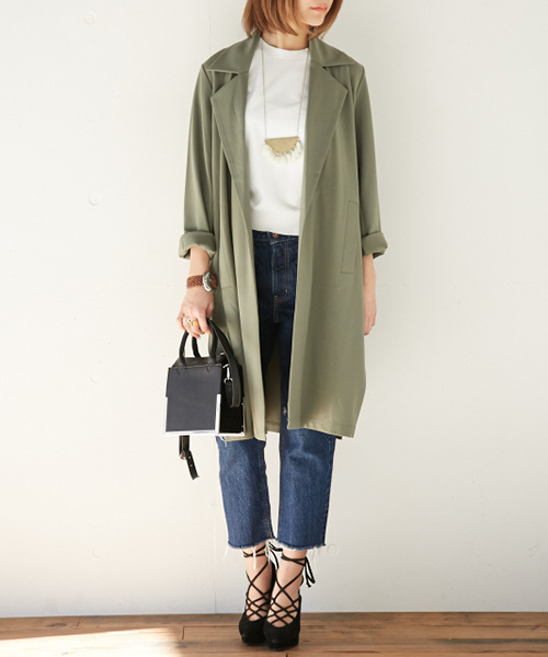 SLY（スライ）の「ダブルフェイスSLIT COAT-S（チェスターコート・レディース・ベージュ/カーキ/ブラック・FREE）」の3枚目の写真