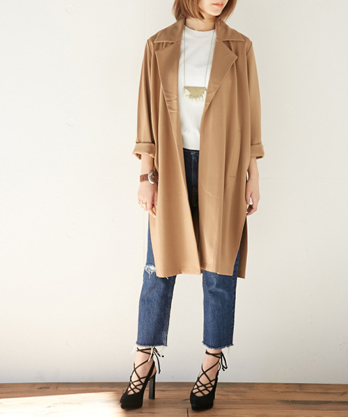 SLY（スライ）の「ダブルフェイスSLIT COAT-S（チェスターコート・レディース・ベージュ/カーキ/ブラック・FREE）」の16枚目の写真