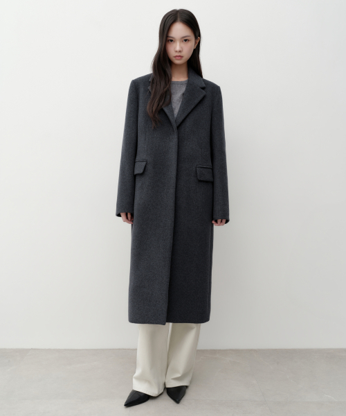 MUSINSA STANDARD WOMAN(ムシンサスタンダードウーマン)の「レディースカシミアブレンドチェスターロングコート【チャコルグレー】(チェスターコート・レディース・その他・LARGE/MEDIUM/X-SMALL/SMALL)」の1枚目の写真
