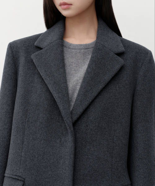 MUSINSA STANDARD WOMAN(ムシンサスタンダードウーマン)の「レディースカシミアブレンドチェスターロングコート【チャコルグレー】(チェスターコート・レディース・その他・LARGE/MEDIUM/X-SMALL/SMALL)」の4枚目の写真