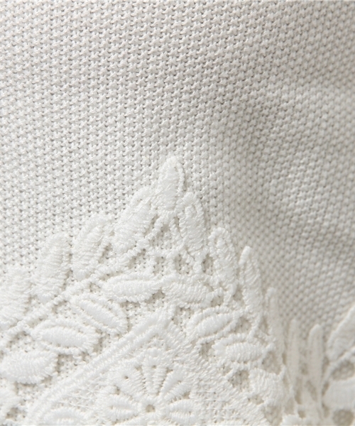 REAL CUBE(リアルキューブ)の「REAL CUBE ワイドレース鹿の子ニット(ニット/セーター・レディース・グレー/キナリ/ネイビー・38)」の10枚目の写真