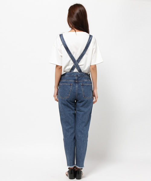MOUSSY（マウジー）の「Fringe Overall Tapered（つなぎ/オールインワン・レディース・ブルー・0/1/2）」の4枚目の写真
