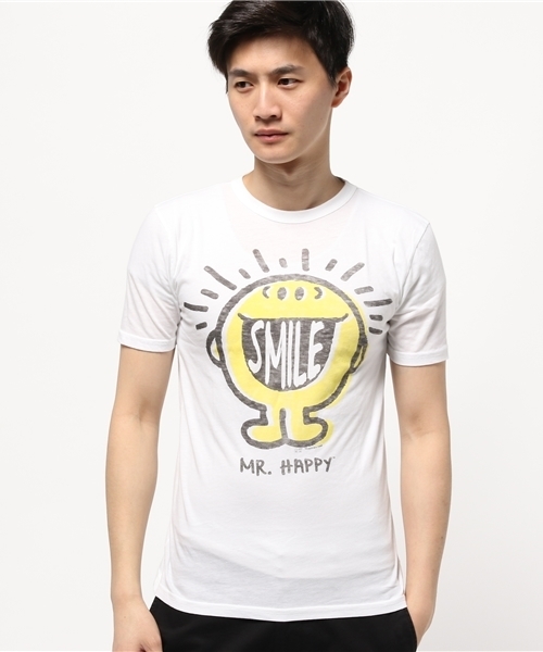 JUNK FOOD(ジャンクフード)の「SMILE Mr Happy Tシャツ(Tシャツ/カットソー・メンズ・ホワイト・SMALL/X-SMALL)」の1枚目の写真