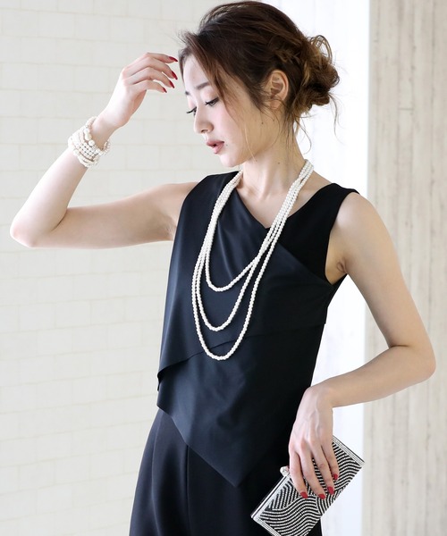 セール 結婚式ドレス ノースリーブオールインワンドレス パンツドレス Dress Lab ドレスラボ のファッション通販 Zozotown