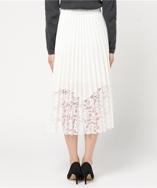 Cheek（チーク）の「レースヘムプリーツスカート（スカート・レディース・ホワイト/ピンク/ブラック・MEDIUM）」の6枚目の写真