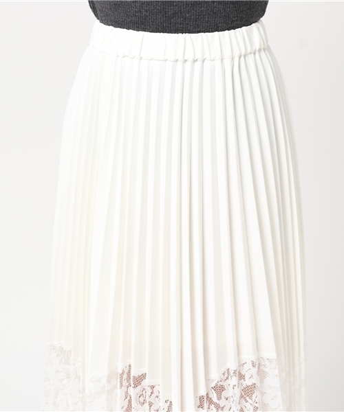 Cheek（チーク）の「レースヘムプリーツスカート（スカート・レディース・ホワイト/ピンク/ブラック・MEDIUM）」の7枚目の写真