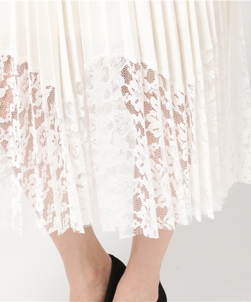 Cheek（チーク）の「レースヘムプリーツスカート（スカート・レディース・ホワイト/ピンク/ブラック・MEDIUM）」の8枚目の写真