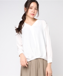 Honeys | 抜き襟前タックブラウス(シャツ/ブラウス)