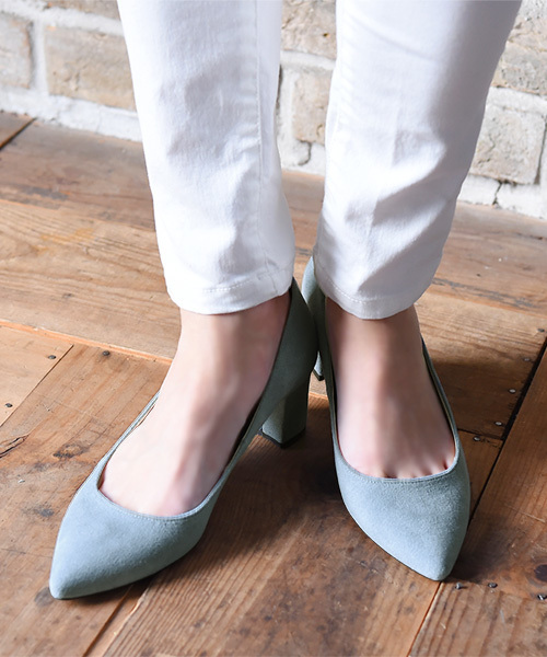 Luz Llena（ラズレナ）の「[made in JAPAN]ポインテッドチャンキ ヒールパンプス（パンプス・レディース・ピンク/ブルー/ブラック/グレイッシュベージュ/マスタード/レッド・22.5cm/24.0cm/23.5cm/24.5cm/23.0cm）」の8枚目の写真