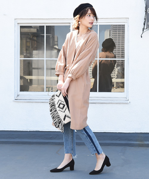 Luz Llena（ラズレナ）の「[made in JAPAN]ポインテッドチャンキ ヒールパンプス（パンプス・レディース・ピンク/ブルー/ブラック/グレイッシュベージュ/マスタード/レッド・22.5cm/24.0cm/23.5cm/24.5cm/23.0cm）」の22枚目の写真