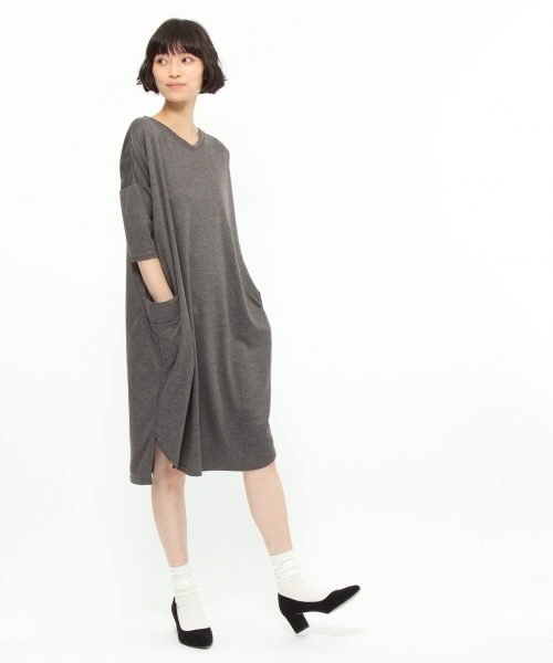 LAKOLE（ラコレ）の「2WAYポンチサックワンピース / LAKOLE（ワンピース・レディース・ネイビー/オリーブ/スモーク・SMALL/LARGE/MEDIUM）」の3枚目の写真