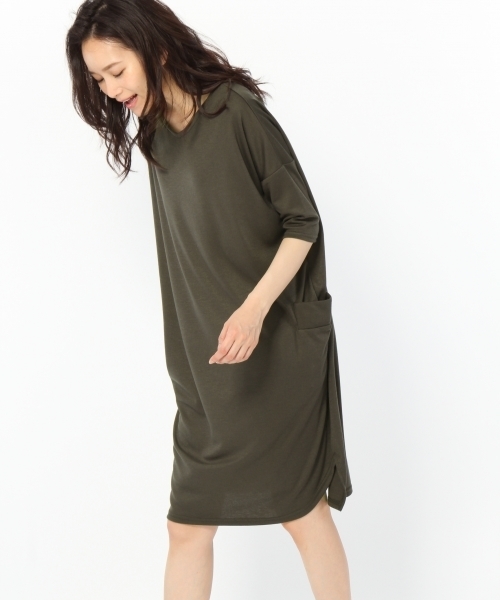 LAKOLE（ラコレ）の「2WAYポンチサックワンピース / LAKOLE（ワンピース・レディース・ネイビー/オリーブ/スモーク・SMALL/LARGE/MEDIUM）」の16枚目の写真