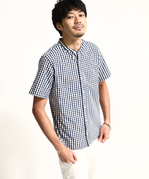 ZIP FIVE（ジップファイブ）の「【ZIP FIVE】ブロードバンドカラー半袖シャツ（シャツ/ブラウス・メンズ・ボルドー/テラコッタ/ピンク/ホワイト系その他/レッド系その他/ハウンドトゥース/サックスブルー/ブルー系その他2/オリーブ/ブラック/ダークグリーン/グレー/ブルー/オフホワイト/ダークネイビー/ホワイト×ネイビー/ベージュ/チャコール/ブルー系その他/ネイビー・LARGE/X-LARGE/XX-LARGE/MEDIUM/SMALL/X-SMALL）」の4枚目の写真