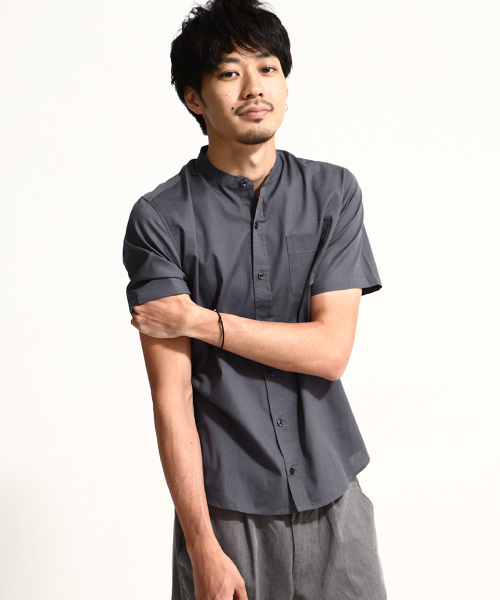 ZIP FIVE（ジップファイブ）の「【ZIP FIVE】ブロードバンドカラー半袖シャツ（シャツ/ブラウス・メンズ・ボルドー/テラコッタ/ピンク/ホワイト系その他/レッド系その他/ハウンドトゥース/サックスブルー/ブルー系その他2/オリーブ/ブラック/ダークグリーン/グレー/ブルー/オフホワイト/ダークネイビー/ホワイト×ネイビー/ベージュ/チャコール/ブルー系その他/ネイビー・LARGE/X-LARGE/XX-LARGE/MEDIUM/SMALL/X-SMALL）」の7枚目の写真