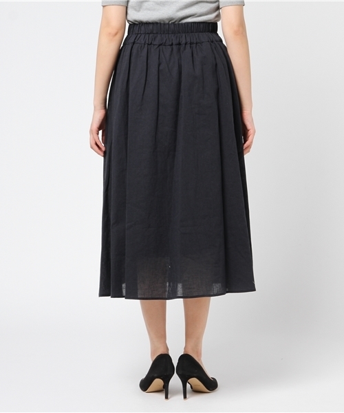 un dix cors（アンディコール）の「リネンコットンギャザースカート（スカート・レディース・パープル/ネイビー・ﾌﾘ-）」の9枚目の写真