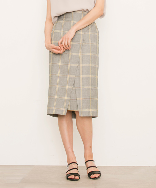 STUDIOUS（ステュディオス）の「【STUDIOUS】ピーチサテンIラインスカート（スカート・レディース・ネイビー/マルチ/ベージュ/バーガンディー・0/1）」の4枚目の写真