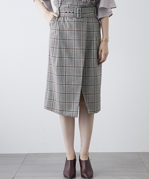 STUDIOUS（ステュディオス）の「【STUDIOUS】ピーチサテンIラインスカート（スカート・レディース・ネイビー/マルチ/ベージュ/バーガンディー・0/1）」の11枚目の写真