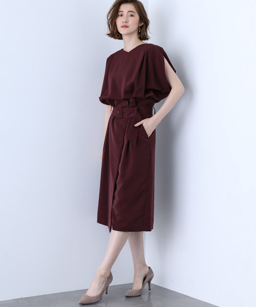 STUDIOUS（ステュディオス）の「【STUDIOUS】ピーチサテンIラインスカート（スカート・レディース・ネイビー/マルチ/ベージュ/バーガンディー・0/1）」の18枚目の写真