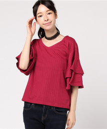 Honeys | フリル袖プルオーバー(Tシャツ/カットソー)